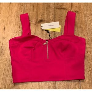 NWT Karen Mullen hot pink crop top